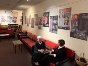 Cheryl and Michelle in the Green Room during a performance of Gaslight.